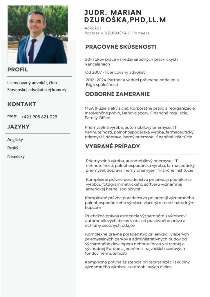 Životopis Mariána Dzurošku
